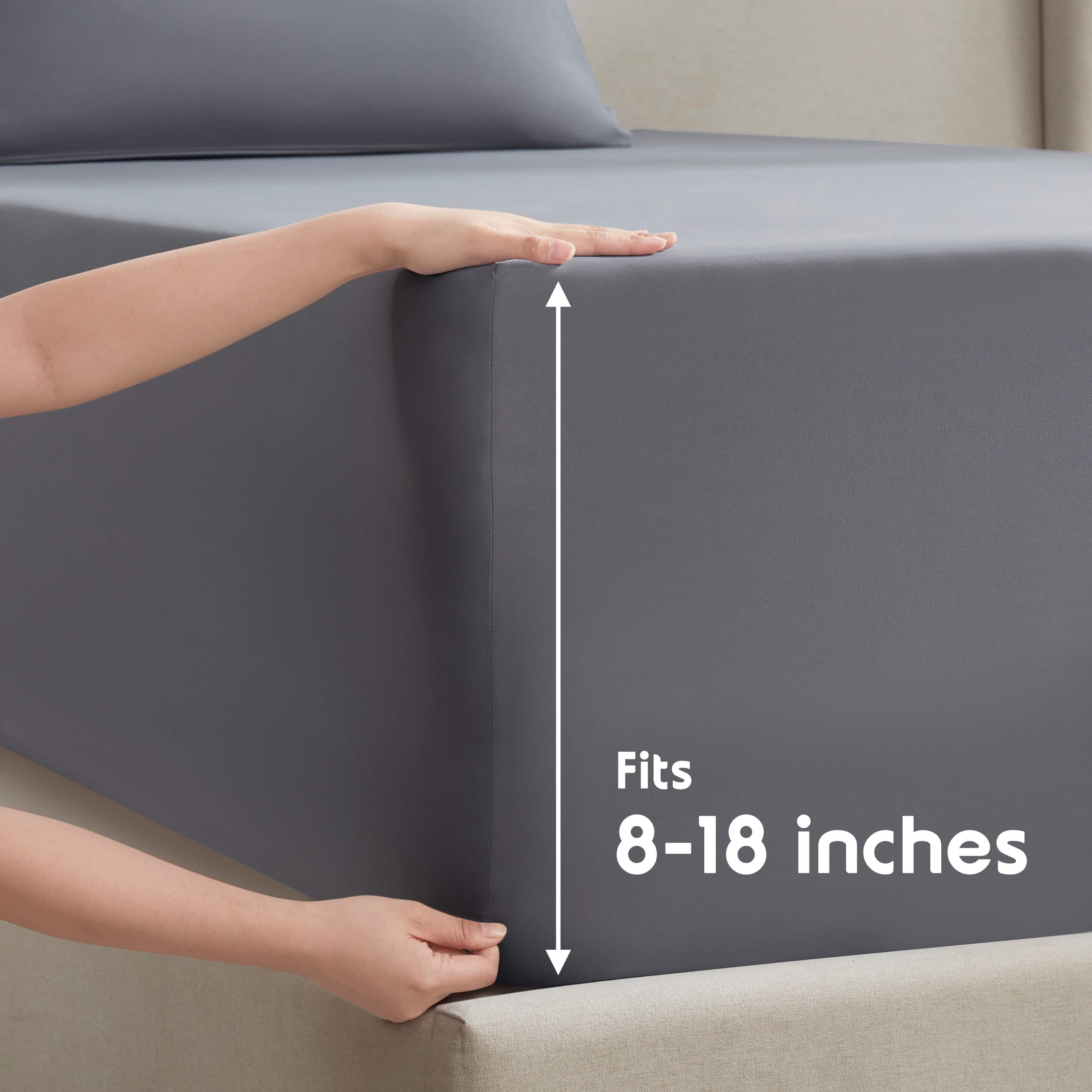 Nestl King Sheet Sets, 1800 Series Deep Pocket 4 Piece, Luxury Soft Microfiber Bed Sheet Sets, CHARCOAL STONE GRAY