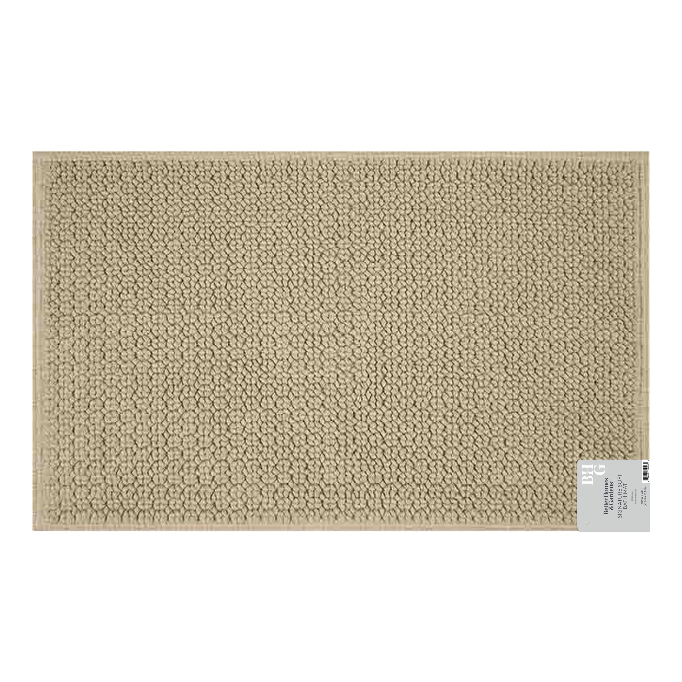 Better Homes & Gardens Signature Soft Looped Bath Mat, Almond Biscuit, 20" x 34"