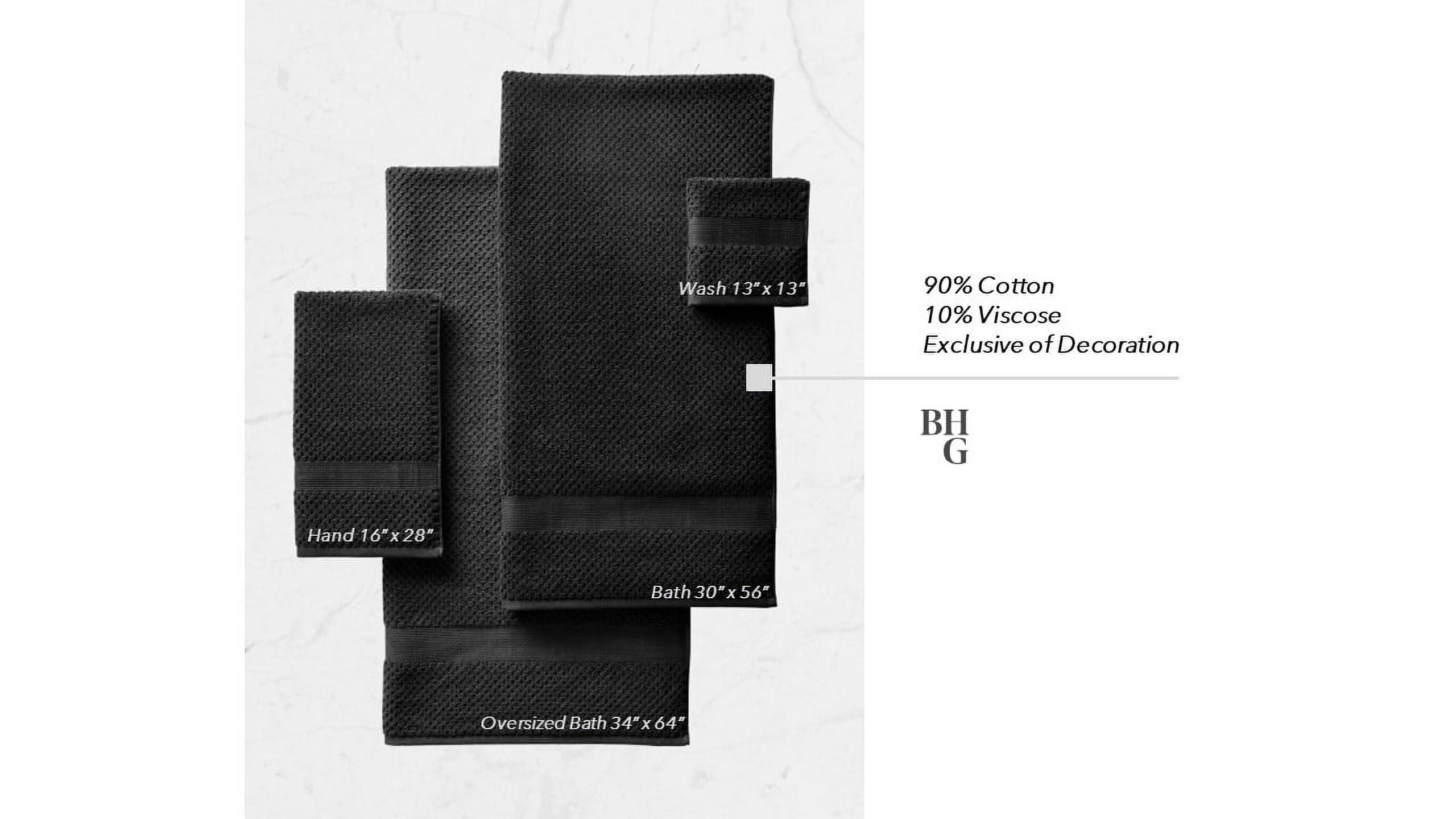 Better Homes & Gardens Signature Soft Cotton Popcorn Textured 6 Piece Bath Towel Set,Arctic White