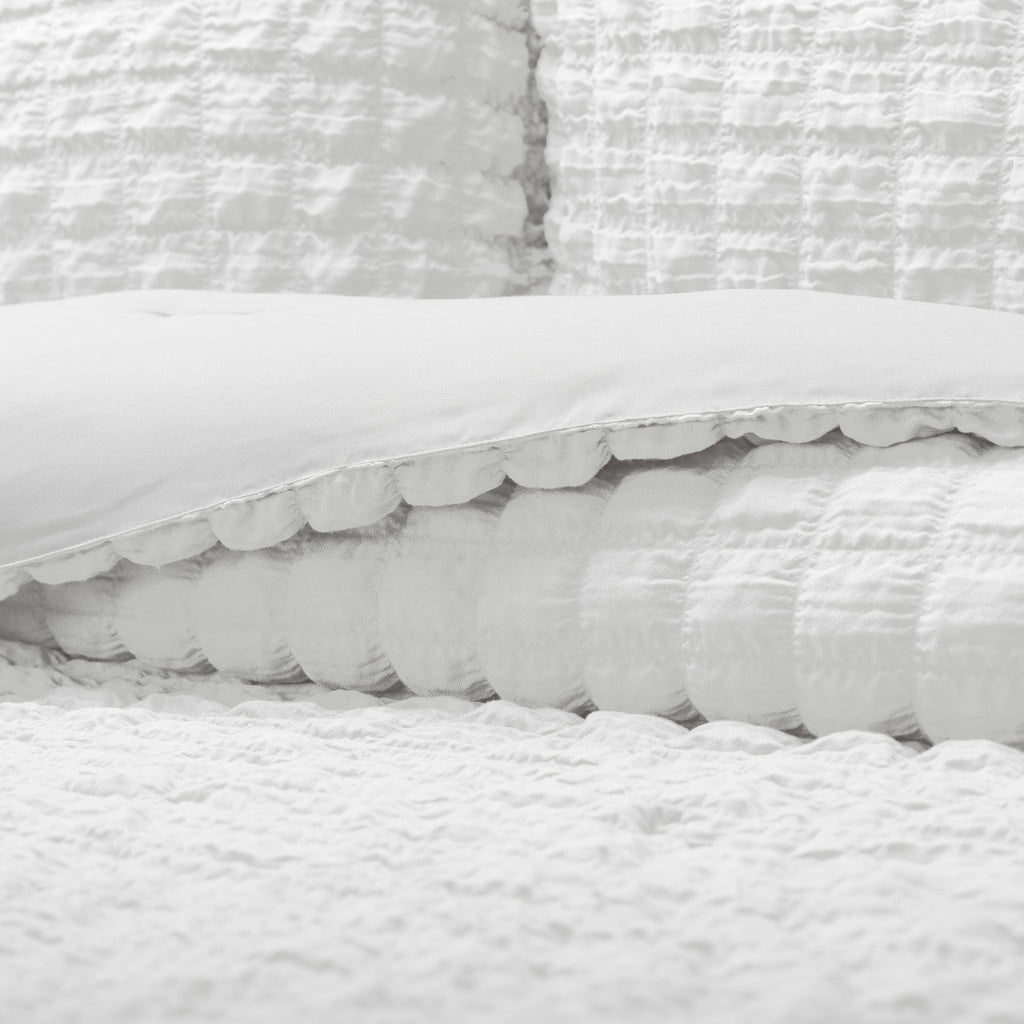 Seersucker Textured Comforter Set Plush All-Season Down Alternative Bedding - Comfort Canopy