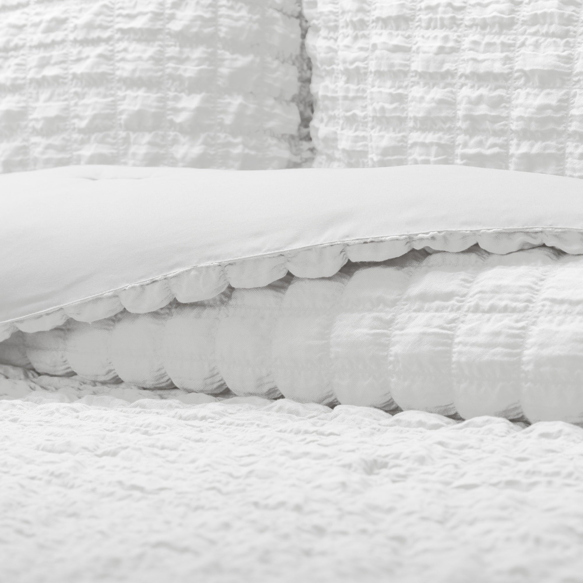 Seersucker Textured Comforter Set Plush All-Season Down Alternative Bedding - Comfort Canopy